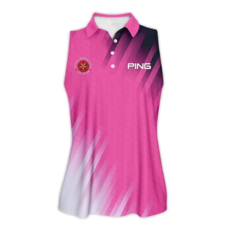 Golf 79th U.S. Women’s Open Lancaster Ping Sleeveless Polo Shirt Pink Color All Over Print Sleeveless Polo Shirt For Woman