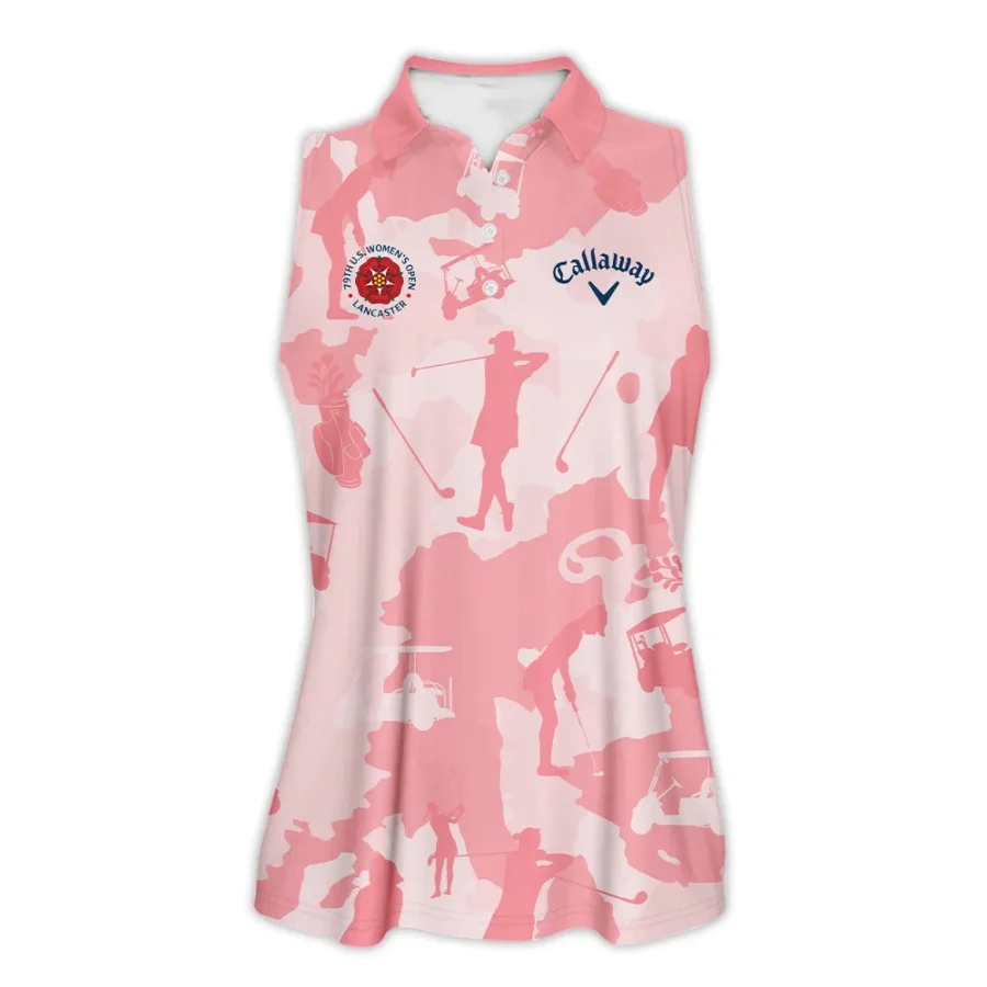 Camo Pink Color 79th U.S. Women’s Open Lancaster Callaway Sleeveless Polo Shirt Golf Sport All Over Print Sleeveless Polo Shirt For Woman