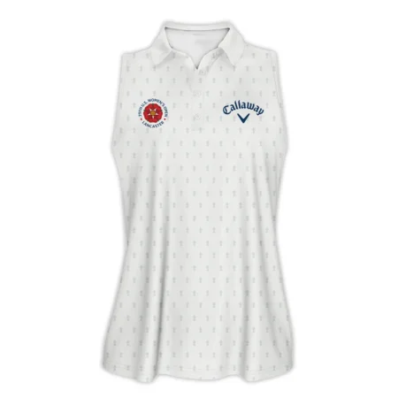 Golf Pattern Cup 79th U.S. Women’s Open Lancaster Callaway Sleeveless Polo Shirt Golf Sport White All Over Print Sleeveless Polo Shirt For Woman