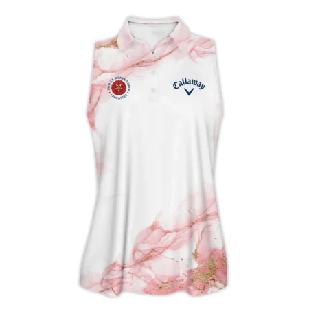 Pink Gold Marble 79th U.S. Women’s Open Lancaster Callaway Sleeveless Polo Shirt Golf Sport All Over Print Sleeveless Polo Shirt For Woman