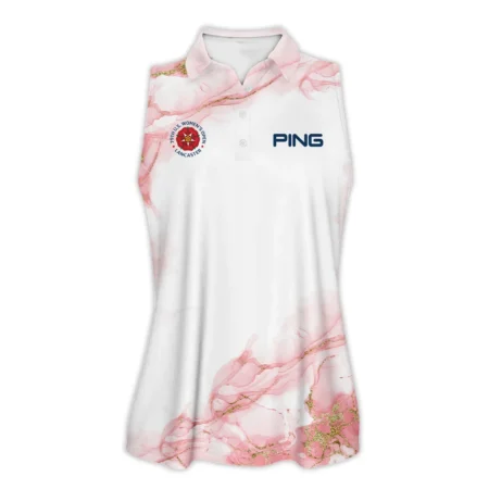 Pink Gold Marble 79th U.S. Women’s Open Lancaster Ping Sleeveless Polo Shirt Golf Sport All Over Print Sleeveless Polo Shirt For Woman