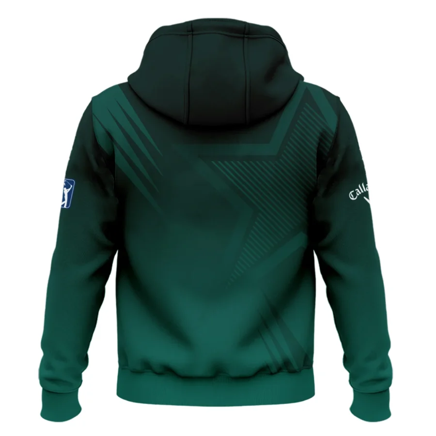 Sports Callaway Masters Tournament Zipper Hoodie Shirt Star Pattern Dark Green Gradient Golf Zipper Hoodie Shirt