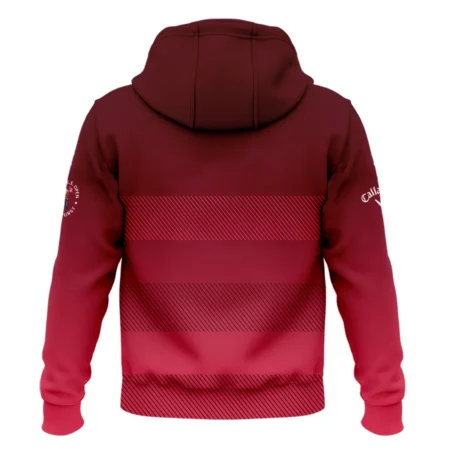 Golf Callaway 124th U.S. Open Pinehurst Sports Zipper Hoodie Shirt Red Gradient Stripes Pattern All Over Print Zipper Hoodie Shirt