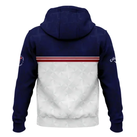 Golf Sport 124th U.S. Open Pinehurst Callaway Zipper Hoodie Shirt Dark Blue White Abstract Geometric Triangles All Over Print Zipper Hoodie Shirt