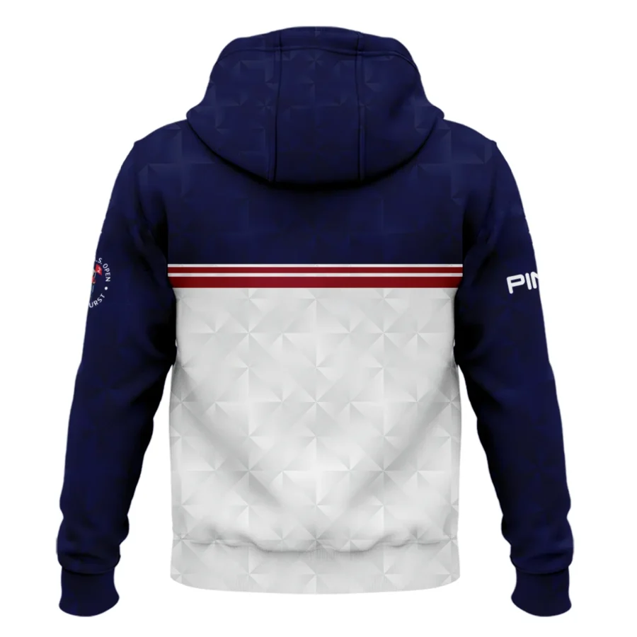 Golf Sport 124th U.S. Open Pinehurst Ping Hoodie Shirt Dark Blue White Abstract Geometric Triangles All Over Print Hoodie Shirt