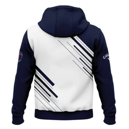 Callaway 124th U.S. Open Pinehurst Golf Zipper Hoodie Shirt Striped Pattern Dark Blue White All Over Print Zipper Hoodie Shirt