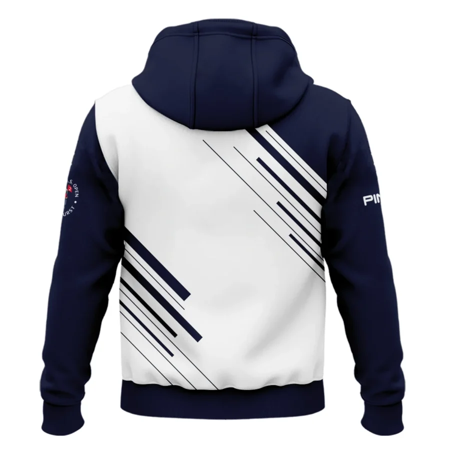 Ping 124th U.S. Open Pinehurst Golf Zipper Hoodie Shirt Striped Pattern Dark Blue White All Over Print Zipper Hoodie Shirt