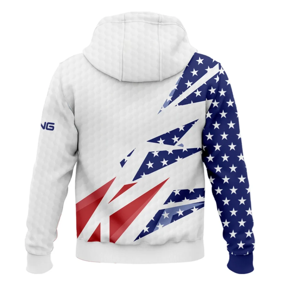 124th U.S. Open Pinehurst Ping Zipper Hoodie Shirt Golf Pattern White USA Flag All Over Print Zipper Hoodie Shirt