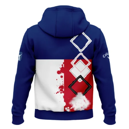 124th U.S. Open Pinehurst Callaway Zipper Hoodie Shirt Blue Red White Pattern Grunge All Over Print Zipper Hoodie Shirt