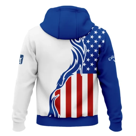 Golf Sport Callaway 124th U.S. Open Pinehurst Zipper Hoodie Shirt USA Flag Pattern Blue White All Over Print Zipper Hoodie Shirt