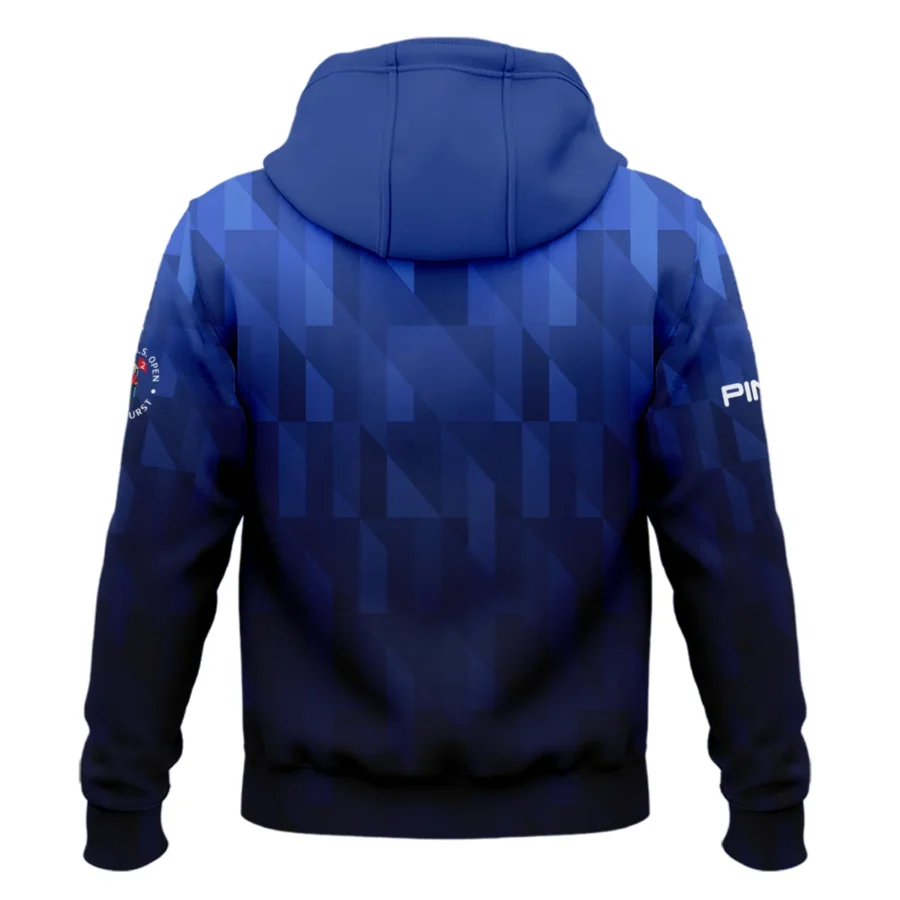 Ping 124th U.S. Open Pinehurst Golf Sport Zipper Hoodie Shirt Blue Fabric Geometric Pattern  All Over Print Zipper Hoodie Shirt