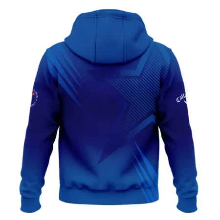 124th U.S. Open Pinehurst No.2 Callaway Zipper Hoodie Shirt Dark Blue Gradient Star Pattern Zipper Hoodie Shirt