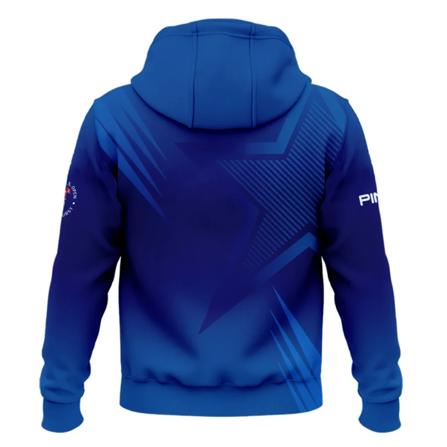 124th U.S. Open Pinehurst No.2 Ping Zipper Hoodie Shirt Dark Blue Gradient Star Pattern Zipper Hoodie Shirt