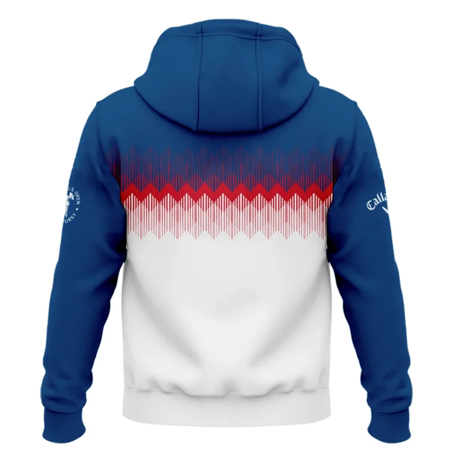 Callaway 124th U.S. Open Pinehurst Zipper Hoodie Shirt Blue Red Fabric Pattern Golf Zipper Hoodie Shirt