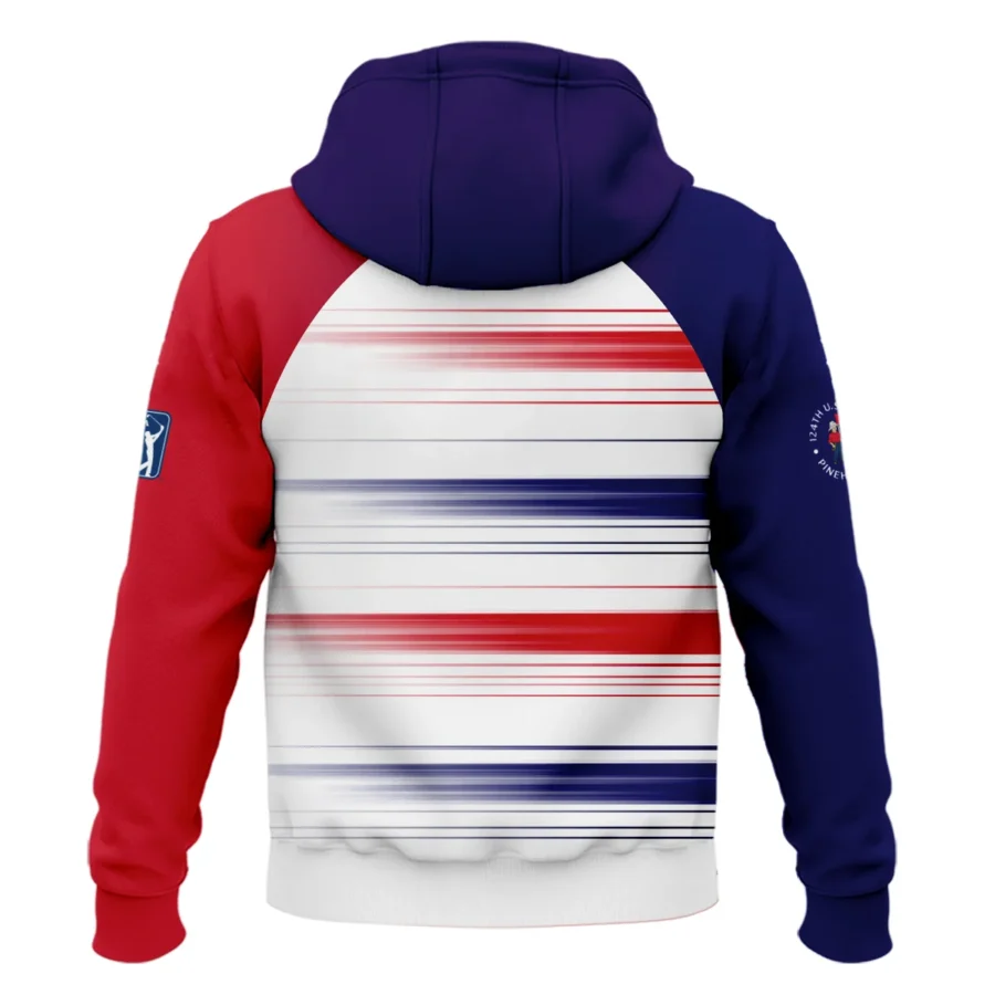 Sport Ping 124th U.S. Open Pinehurst Zipper Hoodie Shirt Straight Lines Blue Red Zipper Hoodie Shirt