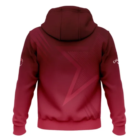 Callaway 124th U.S. Open Pinehurst Golf Sport Zipper Hoodie Shirt Star Gradient Red Straight Pattern Zipper Hoodie Shirt