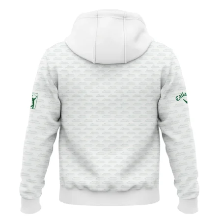 Masters Tournament Golf Callaway Zipper Hoodie Shirt Logo Text Pattern White Green Golf Sports All Over Print Zipper Hoodie Shirt
