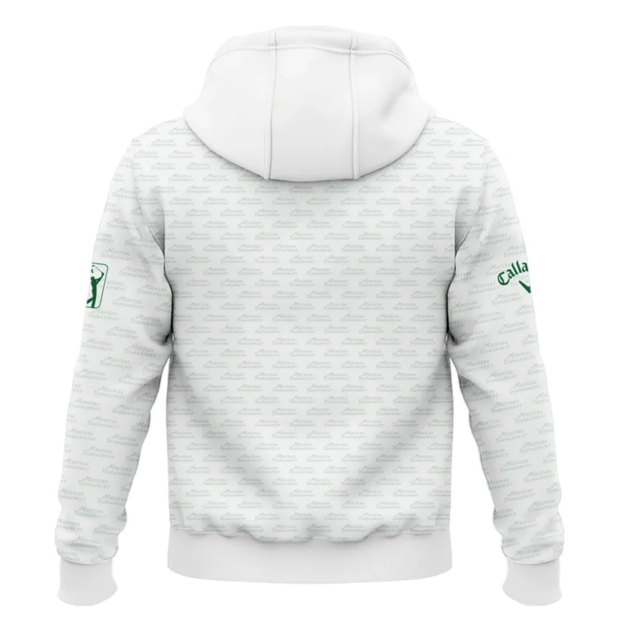 Masters Tournament Golf Callaway Zipper Hoodie Shirt Logo Text Pattern White Green Golf Sports All Over Print Zipper Hoodie Shirt