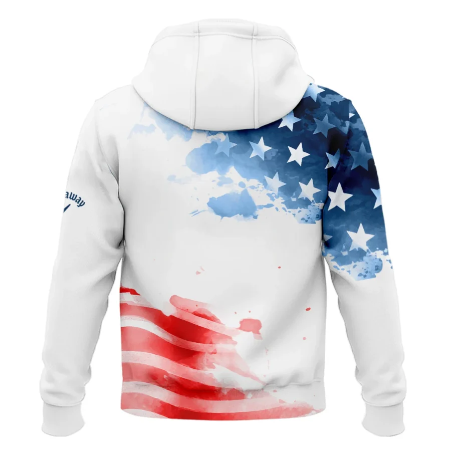 Golf 124th U.S. Open Pinehurst Callaway Zipper Hoodie Shirt US Flag Watercolor Golf Sports All Over Print Zipper Hoodie Shirt