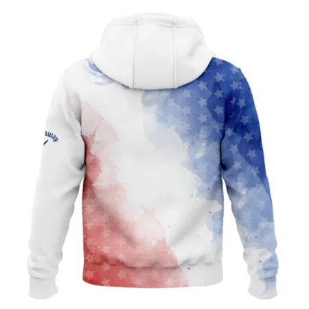 124th U.S. Open Pinehurst Golf Callaway Zipper Hoodie Shirt Stars Blue Red Watercolor Golf Sports All Over Print Zipper Hoodie Shirt