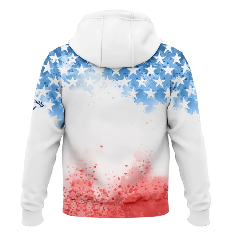 Special Version 124th U.S. Open Pinehurst Callaway Zipper Hoodie Shirt Watercolor Blue Red Stars Zipper Hoodie Shirt