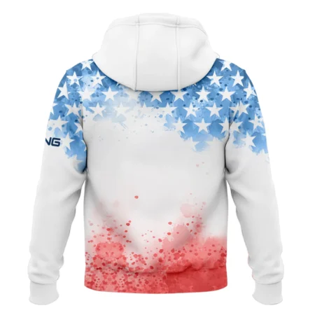 Special Version 124th U.S. Open Pinehurst Ping Hoodie Shirt Watercolor Blue Red Stars Hoodie Shirt