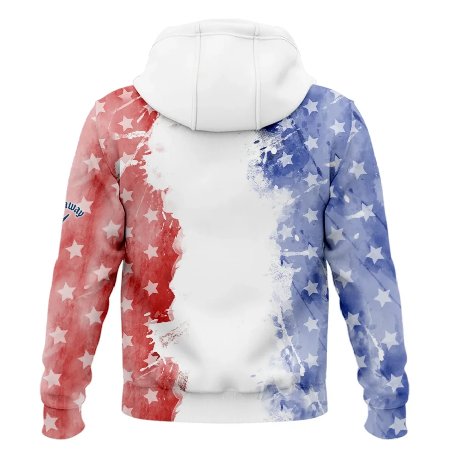 124th U.S. Open Pinehurst Special Version Callaway Zipper Hoodie Shirt Blue Red Watercolor Zipper Hoodie Shirt