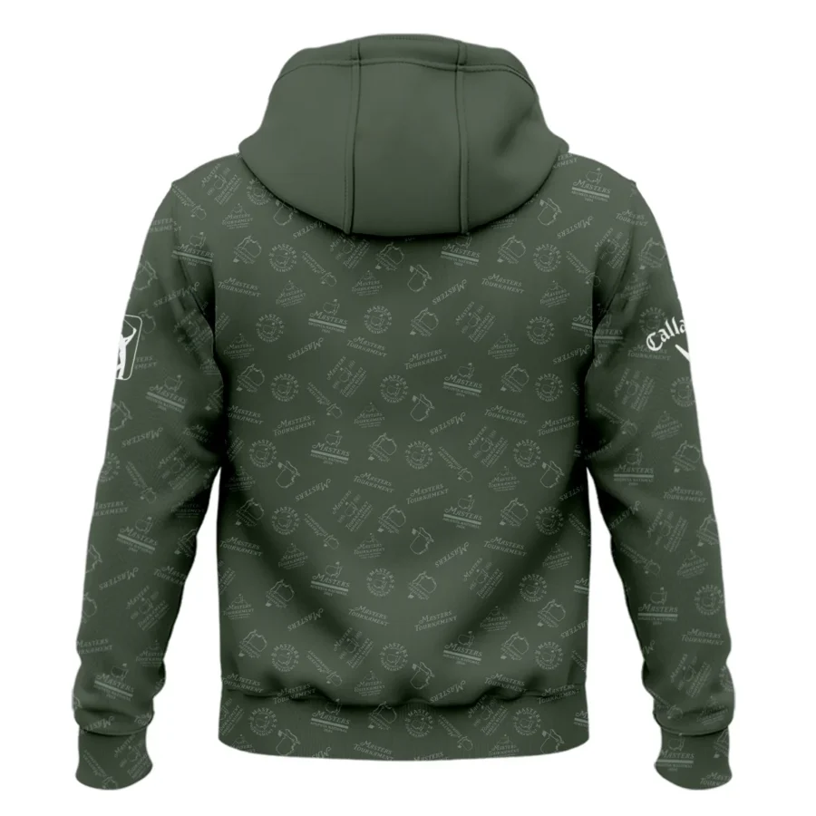 2024 Golf Pattern Masters Tournament Callaway Zipper Hoodie Shirt Dark Green Pattern All Over Print Zipper Hoodie Shirt