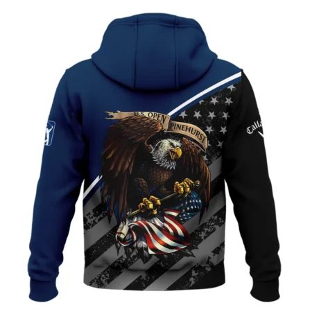 Special Version 124th U.S. Open Pinehurst Callaway Zipper Hoodie Shirt Color Blue Eagle USA  Zipper Hoodie Shirt