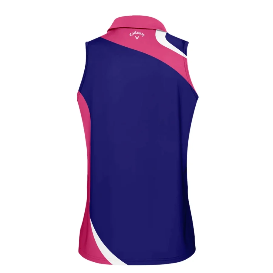 Golf Sport 79th U.S. Women’s Open Lancaster Callaway Sleeveless Polo Shirt Navy Mix Pink All Over Print Sleeveless Polo Shirt For Woman