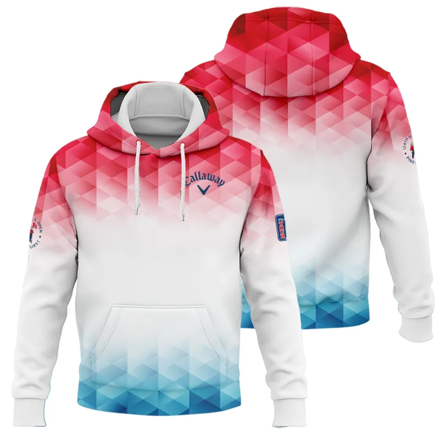 124th U.S. Open Pinehurst Callaway Golf Sport Hoodie Shirt Blue Red Abstract Geometric Triangles All Over Print Hoodie Shirt