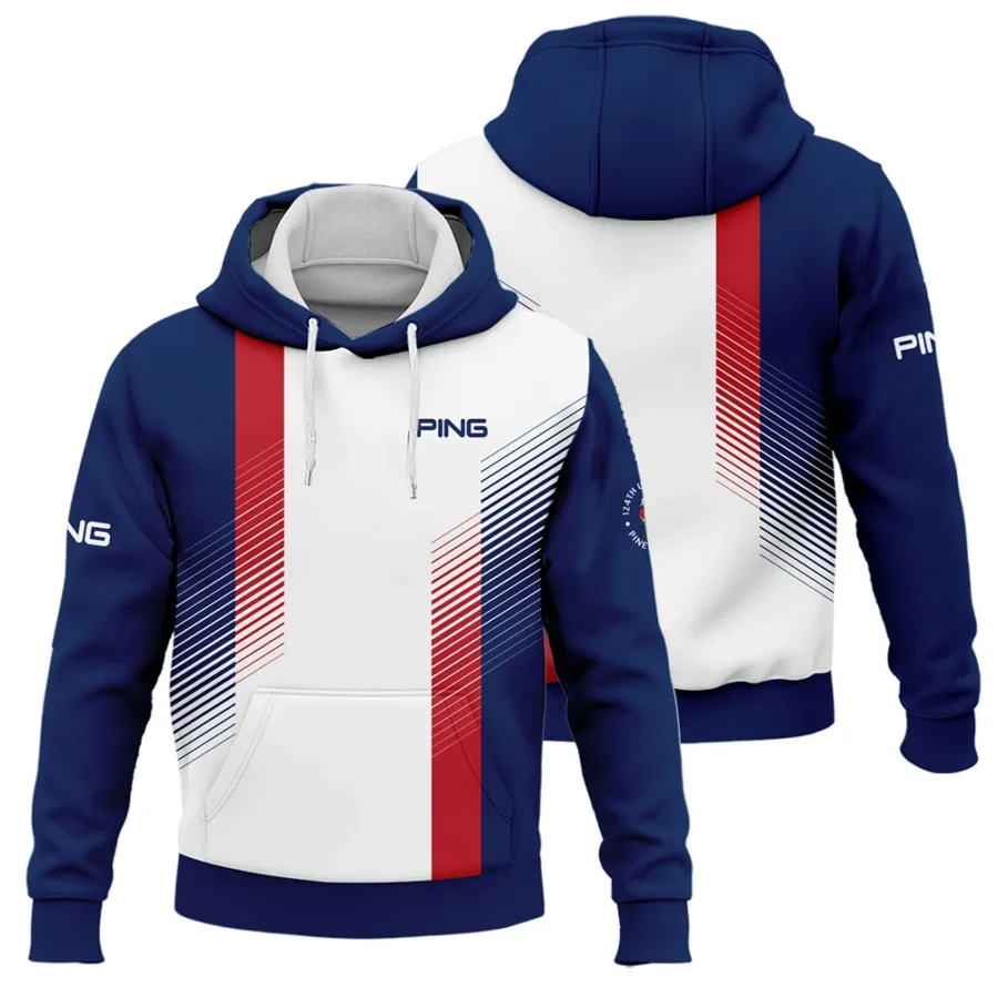 Sport Ping 124th U.S. Open Pinehurst Golf Hoodie Shirt Blue Red Striped Pattern White All Over Print Hoodie Shirt