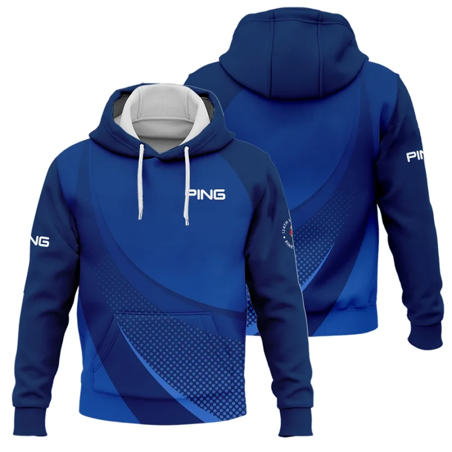 Ping 124th U.S. Open Pinehurst Golf Sport Hoodie Shirt Dark Blue Gradient Halftone Pattern All Over Print Hoodie Shirt