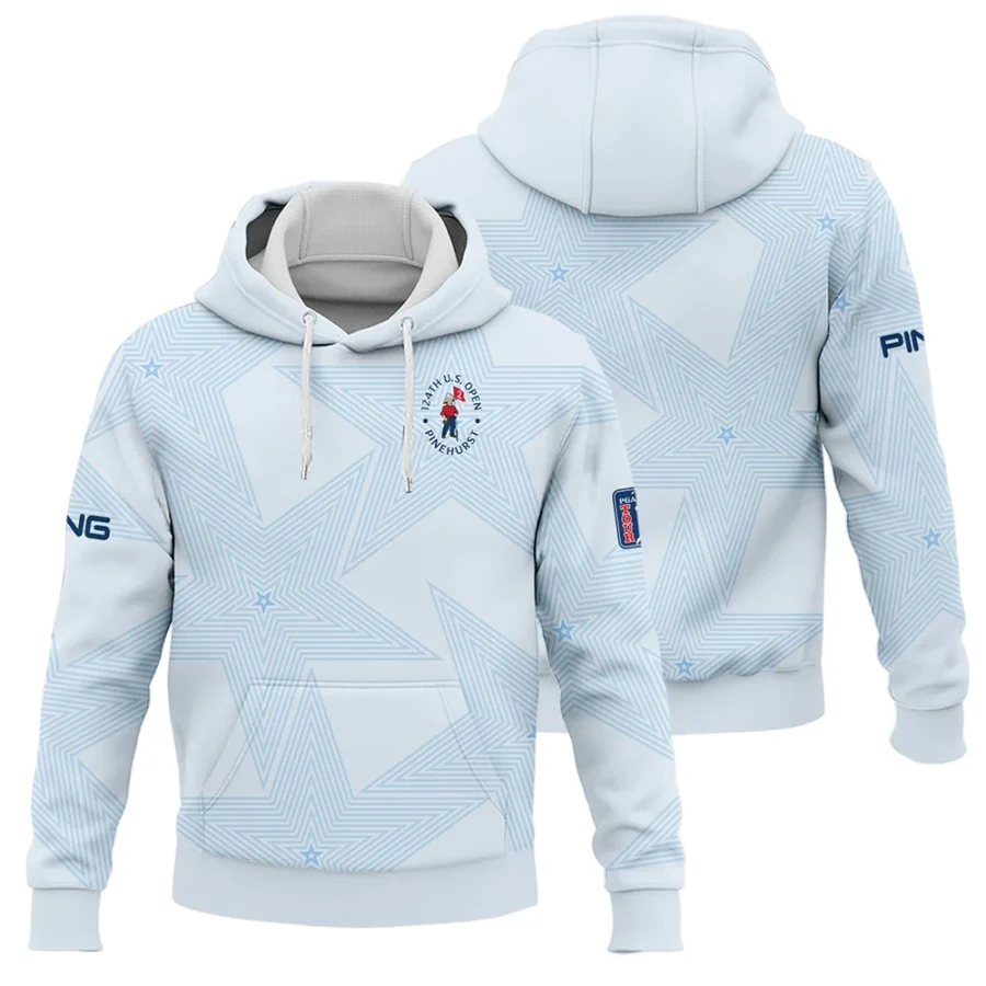 Golf 124th U.S. Open Pinehurst Ping Hoodie Shirt Stars Light Blue Golf Sports All Over Print Hoodie Shirt