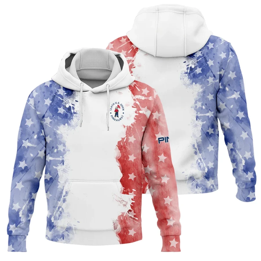 124th U.S. Open Pinehurst Special Version Ping Hoodie Shirt Blue Red Watercolor Hoodie Shirt