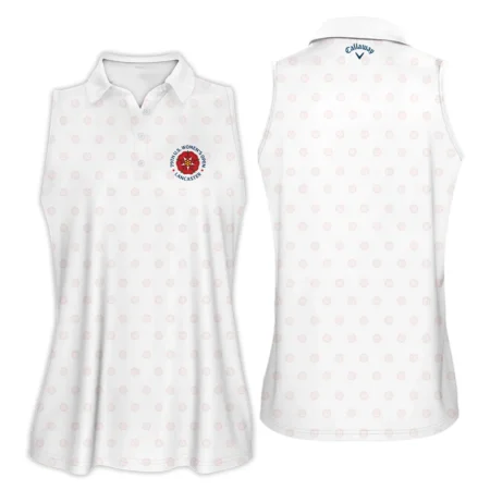 Golf Pattern 79th U.S. Women’s Open Lancaster Callaway Zipper Sleeveless Polo Shirt White Color All Over Print Zipper Sleeveless Polo Shirt For Woman