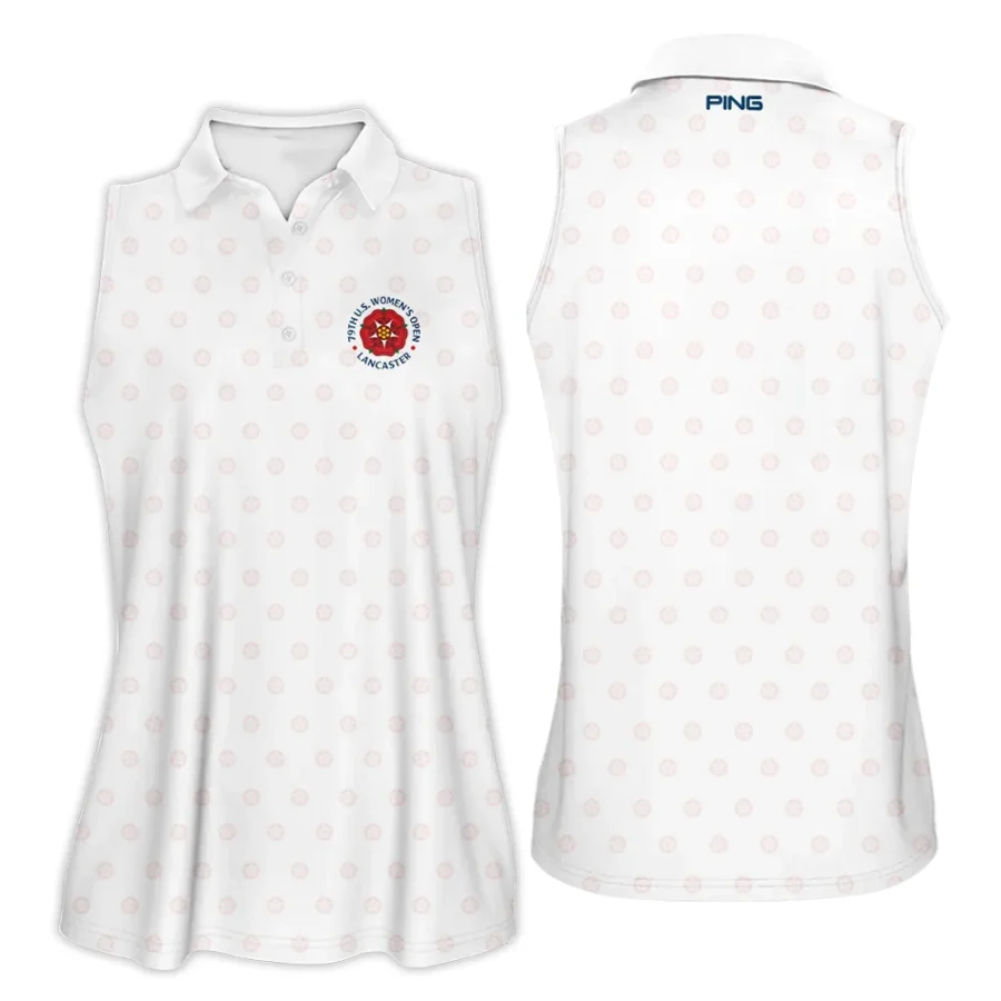 Golf Pattern 79th U.S. Women’s Open Lancaster Ping Sleeveless Polo Shirt White Color All Over Print Sleeveless Polo Shirt For Woman