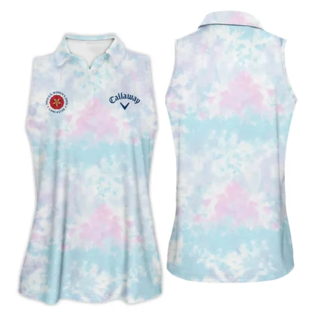 Tie dye Pattern 79th U.S. Women’s Open Lancaster Callaway Sleeveless Polo Shirt Blue Mix Pink All Over Print Sleeveless Polo Shirt For Woman