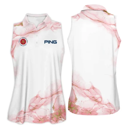 Pink Gold Marble 79th U.S. Women’s Open Lancaster Ping Sleeveless Polo Shirt Golf Sport All Over Print Sleeveless Polo Shirt For Woman