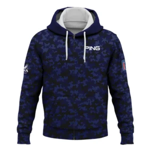 Golf 2024 PGA Championship Ping Quarter-Zip Jacket Blue Camouflage Pattern Sport All Over Print Quarter-Zip Jacket