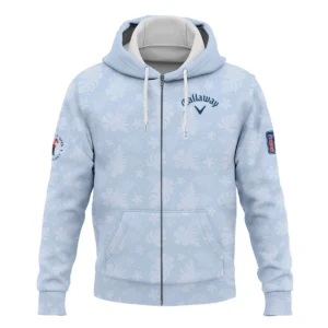 124th U.S. Open Pinehurst Callaway Golf Quarter-Zip Jacket Light Blue Pastel Floral Hawaiian Pattern All Over Print Quarter-Zip Jacket