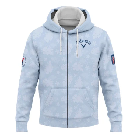 124th U.S. Open Pinehurst Callaway Golf Zipper Hoodie Shirt Light Blue Pastel Floral Hawaiian Pattern All Over Print Zipper Hoodie Shirt