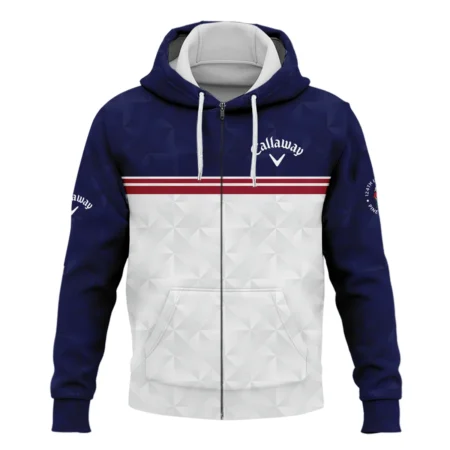 Golf Sport 124th U.S. Open Pinehurst Callaway Zipper Hoodie Shirt Dark Blue White Abstract Geometric Triangles All Over Print Zipper Hoodie Shirt