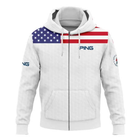 Ping 124th U.S. Open Pinehurst Zipper Hoodie Shirt USA Flag Golf Pattern All Over Print Zipper Hoodie Shirt