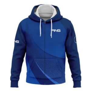 Ping 124th U.S. Open Pinehurst Golf Sport Quarter-Zip Jacket Dark Blue Gradient Halftone Pattern All Over Print Quarter-Zip Jacket