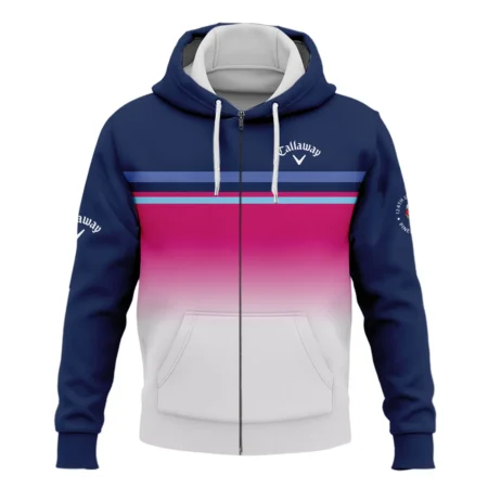 Sport Callaway 124th U.S. Open Pinehurst Zipper Hoodie Shirt White Strong Pink Very Dark Blue Pattern  All Over Print Zipper Hoodie Shirt