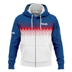 Ping 124th U.S. Open Pinehurst Quarter-Zip Jacket Blue Red Fabric Pattern Golf Quarter-Zip Jacket