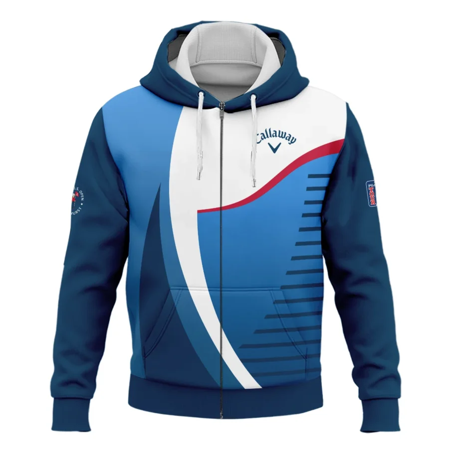 124th U.S. Open Pinehurst Golf Sport Callaway Zipper Hoodie Shirt Blue Gradient Red Straight Zipper Hoodie Shirt