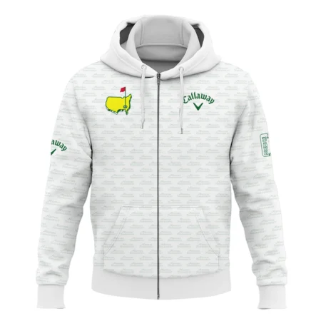 Masters Tournament Golf Callaway Zipper Hoodie Shirt Logo Text Pattern White Green Golf Sports All Over Print Zipper Hoodie Shirt