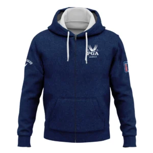 Special Version 2024 PGA Championship Valhalla Callaway Quarter-Zip Jacket Blue Paperboard Texture Quarter-Zip Jacket